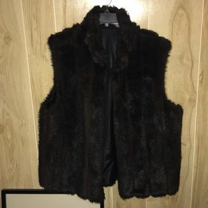 Gorgeous faux mink vest. Reversible and Like new.
